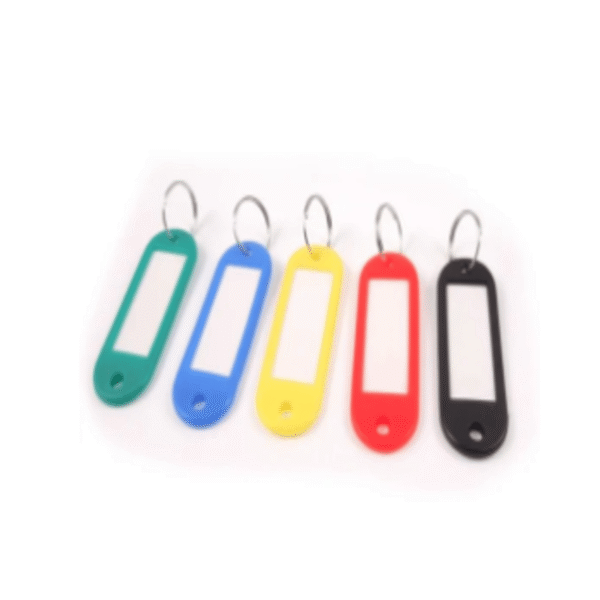 Plastic Key Tags  Assorted Colors (Pack of 6)